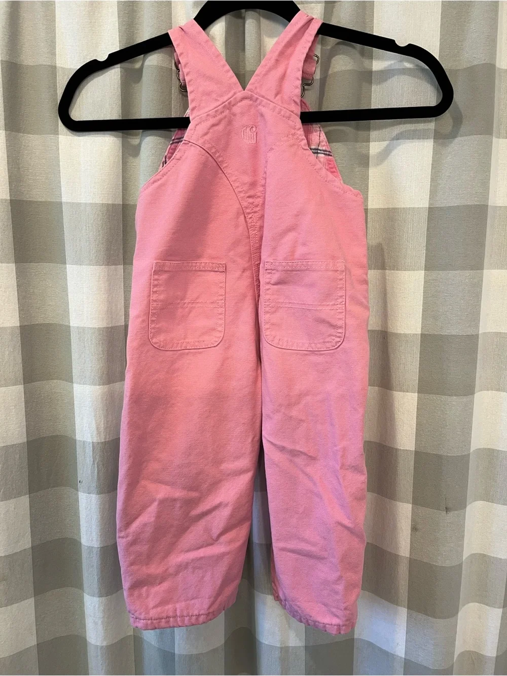 Carhartt Kids Pink Canvas Overalls with Chest Pocket